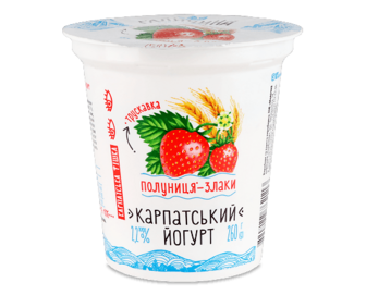 Йогурт «Галичина» полуниця-злаки 2,2%, 260г