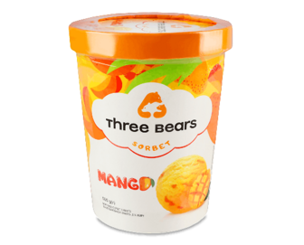 Морозиво Три ведмеді Манго сорбет, 500г