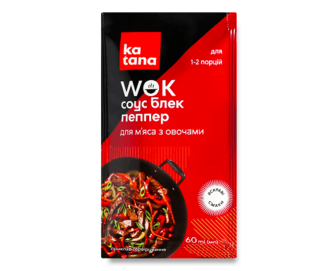 Соус Katana Wok Блек Пеппер для м'яса з овочами, 60мл
