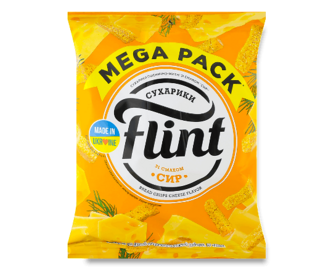 Сухарики Flint пшенично-житні зі смаком сиру, 110г