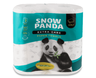 Рушники паперові «Сніжна панда» Extra Care 3-шарові, 2шт