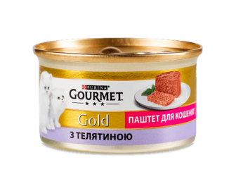 Корм для кошенят Gourmet Gold з телятиною паштет, 85г