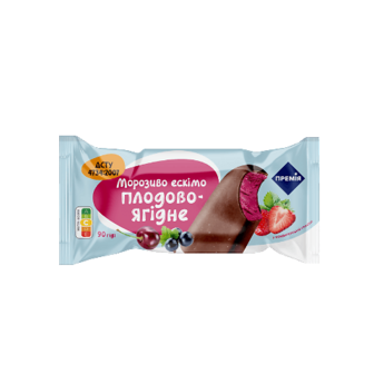 Морозиво «Премія»® плодово-ягідне ескімо у кондитерській глазурі 90г
