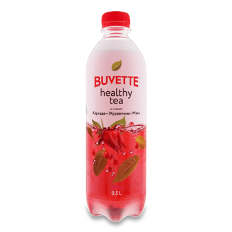 Напій Buvette Healthy tea зі смаком каркаде, журавлини та м’яти 0,5л