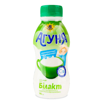 Напій кисломолочний «Агуня» «Білакт» з пробіотиками 2,5% 185г