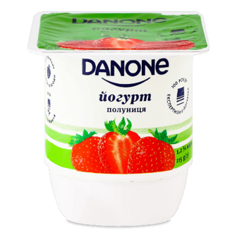 Йогурт Danone полуниця 1,2% стакан 115г