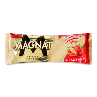 Морозиво Магнат Magnat Strawberry вершкове в білому шоколаді 75г