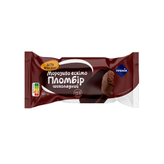 Морозиво шоколадний пломбір «Премія»® у кондитерській глазурі 80г