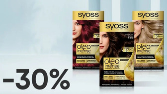-30% на ВСЮ безаміачну стійку фарбу для волосся Syoss Oleo Intense