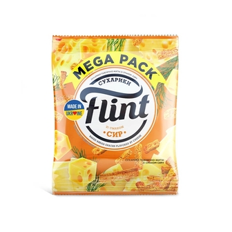 Сухарики 125 г Flint пшенично-житні зі смаком сир м/уп 