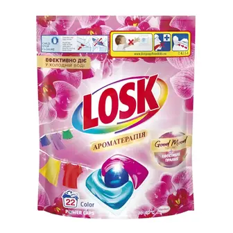 Капсули для прання Losk Color 22 шт Ефірні масла та Малазійська квітка
