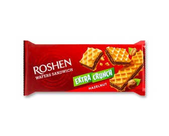 Вафлі Roshen Wafers Sandwich Extra Crunch Hazelnut 142г