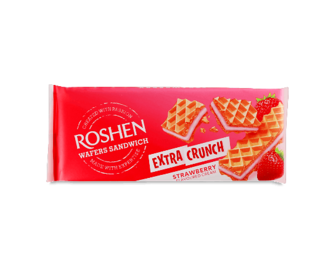 Вафлі Roshen WafersSandw Extra Crunch Strawberry 142г