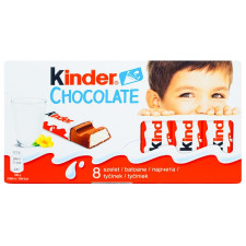 Батончик шоколадний Kinder® Chocolate з молочною начинкою 8шт 12,5г mini slide 1