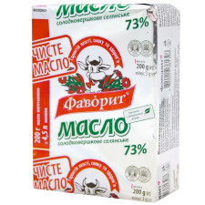Масло Фаворит Селянское сладкосливочное 73% 200г mini slide 1