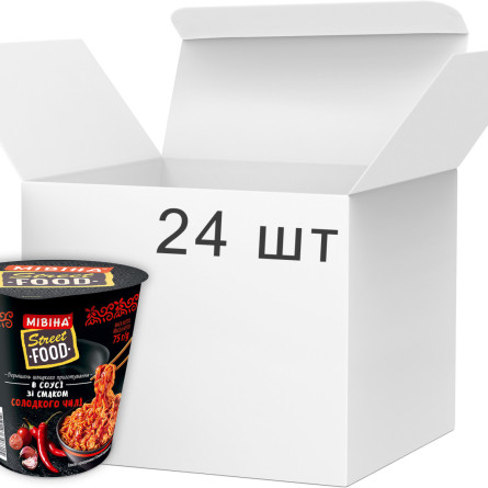 Упаковка вермішелі швидкого приготування Мівіна Street Food у соусі зі смаком солодкого чилі 75 г х 24 шт. slide 1
