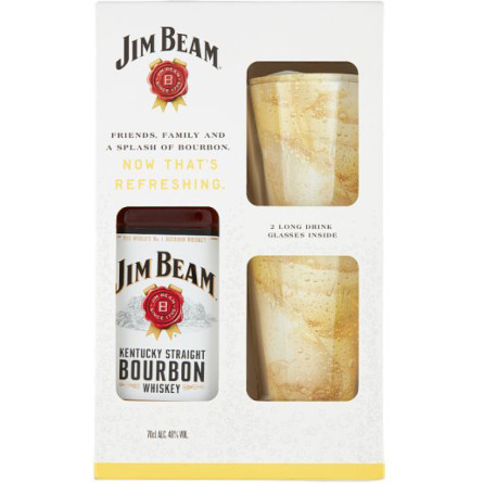 Виски Jim Beam White 4 года выдержки 0.7 л 40% + 2 стакана Хайболл