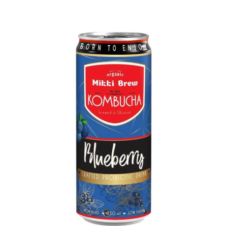 Напиток Комбуча Черника, Микки Брю / Blueberry, Mikki Brew, Volynski Browar, ж/б, 0.33л