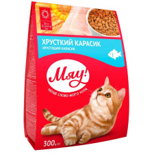 Корм сухий Мяу! Хрусткий карасик для дорослих котів 300г mini slide 1