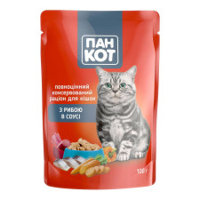 Корм Пан Кот с рыбой в соусе для котов 100г mini slide 1