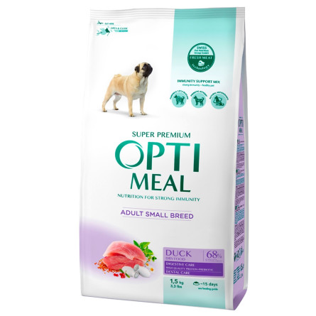 Корм сухой Optimeal с уткой для собак малых пород 1,5 кг