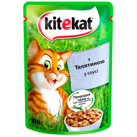 Корм для котів Kitekat з телятиною в соусі 100г
