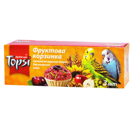 Десерт Topsi Фруктова корзинка для хвилястих папуг 45г slide 1