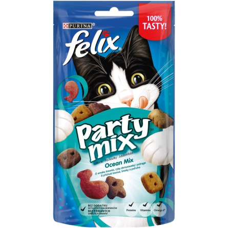 Ласощі Felix Party Miх Океанічний мікс для котів 60г