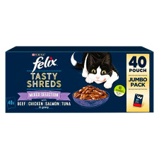 Корм Felix Tasty Shreds для котів лосось та тунець 4х80г mini slide 1