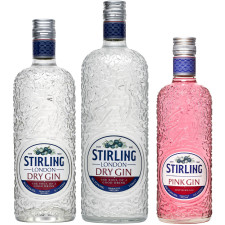 Набір джинів Stirling London Dry Gin 0.7 л 37.5% + 1 л 37.5% + Pink Gin 0.5 л 37.5% mini slide 1