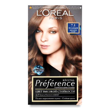 Фарба для волосся L'Oreal Recital Preference 7.1 «Ісландія» slide 1