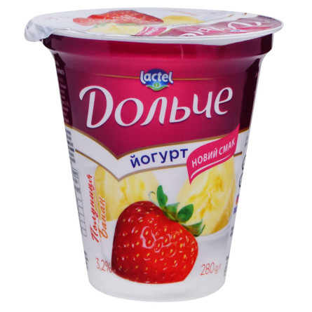 Йогурт Дольче Полуниця-Банан 3,2% 280г