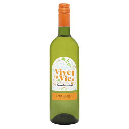 Напій винний безалкогольний Vive la vie Alcohol Free Chardonnay білийсухий 0,5% 0,75л