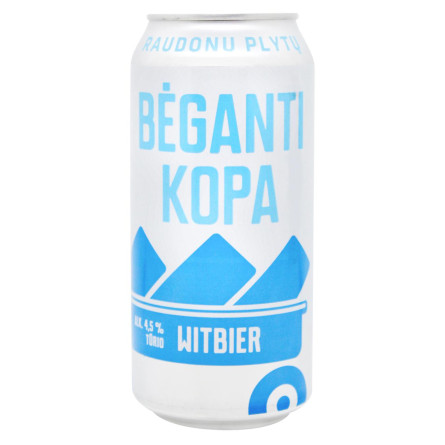 Пиво світле нефільтроване пшеничне Raudonos plytos Beganti kopa 4,5% 0,44л з/б slide 1