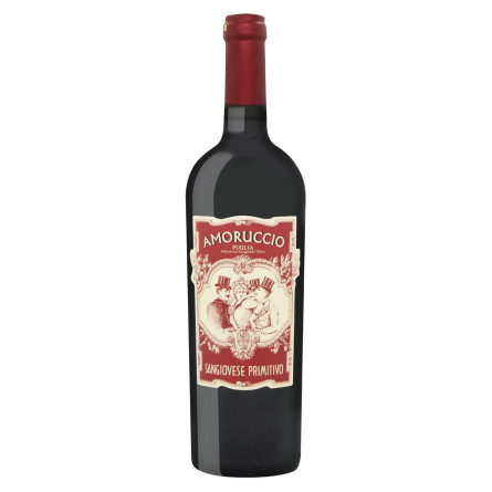 Вино Amoruccio Sangiovese Primitivo Puglia Igt червоне сухе 13,5% 0,75л