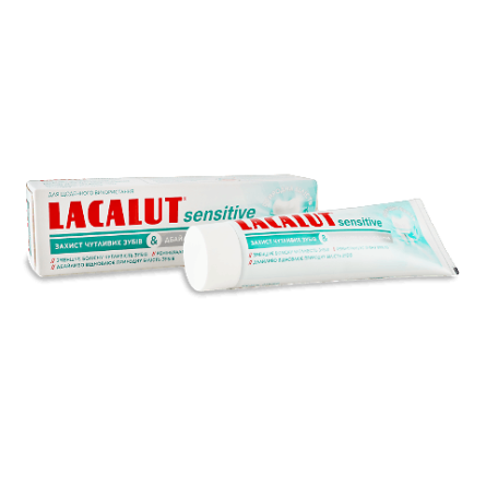 Паста зубна Lacalut Sensitive «Захист чутливих зубів дбайливе відбілювання» slide 1