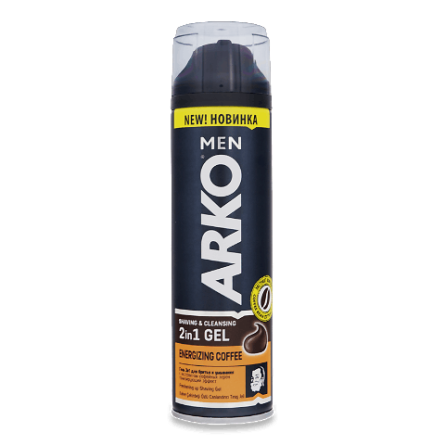 Гель для гоління та вмивання ARKO Men з екстрактом кавових зерен
