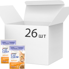 Упаковка вологого корму для дорослих кішок Purina Cat Chow Adult з ягням і зеленою квасолею 85 г x 26 шт. (8445290476517/7613039856918) mini slide 1
