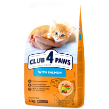 Полнорационный сухой корм для котят Club 4 Paws Премиум с лососем 5 кг mini slide 1