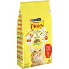 Сухой корм для взрослых котов Purina Friskiesс говядиной, курицей и овощами 10 кг mini slide 1
