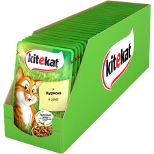 Упаковка вологого корму для котів Kitekat з куркою в соусі 24 шт по 100 г mini slide 1