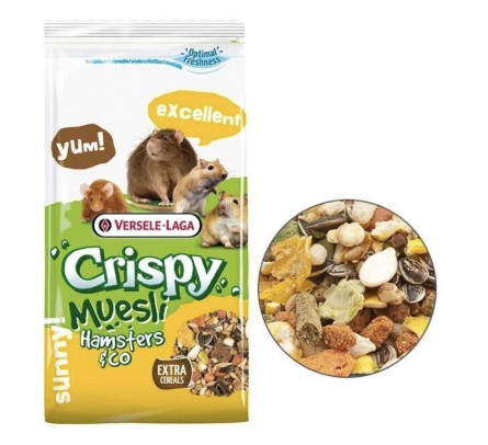 Корм для хом'яків, щурів, мишей, піщанок Versele-Laga Crispy Muesli Hamster зернова суміш 1 кг (617212)