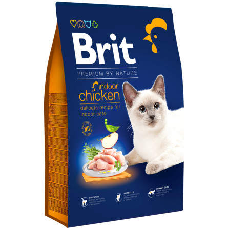 Сухой корм для кошек, живущих в помещении Brit Premium by Nature Cat Indoor с курицей 8 кг slide 1