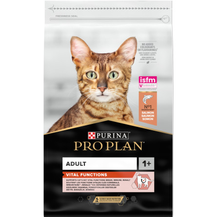 Сухий корм для дорослих котів Purina Pro Plan Adult 1+ Vital Functions з лососем 10 кг