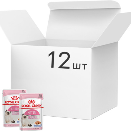 Упаковка вологого корму для кошенят Royal Canin Kitten in Jelly 12 шт по 85 г (4150001)
