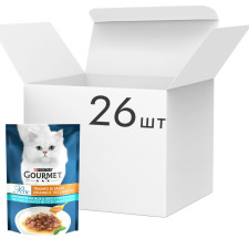 Упаковка вологого корму для кішок Purina Gourmet Perle Gravy Delight Мініфіле в соусі з тунцем 26 шт по 85 г mini slide 1
