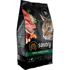 Сухой корм для кошек Savory со свежим мясом индейки и уткой 400 г mini slide 1