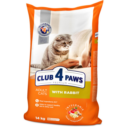 Сухий корм для дорослих кішок Club 4 Paws (Клуб 4 Лапи) Преміум. З Кроликом 14 кг (B4630301) slide 1