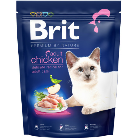Сухий корм для котів Brit Premium by Nature Cat Adult Chicken з куркою 300 г slide 1