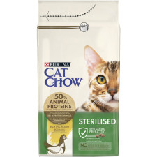 Сухий корм для дорослих стерилізованих котів Purina Cat Chow Sterilised з куркою 1.5 кг mini slide 1